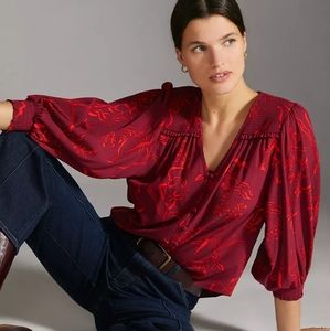 Anthropologie Emily Isabella Whimsy Buttondown Top NWT